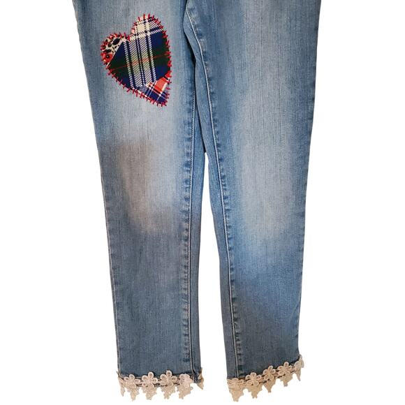 Classic Oshkosh‎ Vestbak Upcycled Restyled Overalls Handmade Girls Sz8 - Picture 5 of 11